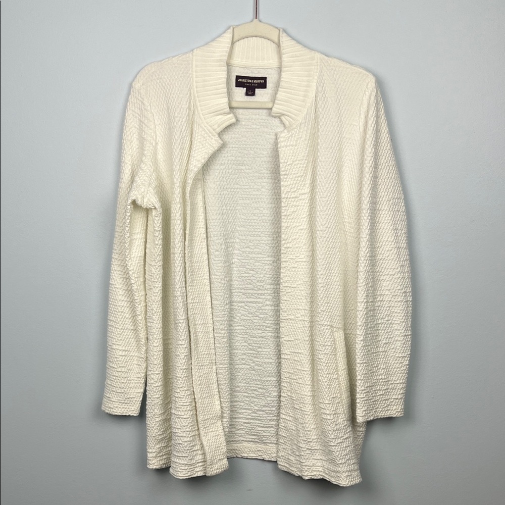 Johnston & Murphy women’s large textured open front cardigan/ jacket